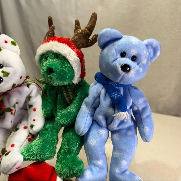 TY Beanie Babies- Holiday Plush Bear Set of 6  - Vintage - Picture 4 of 15